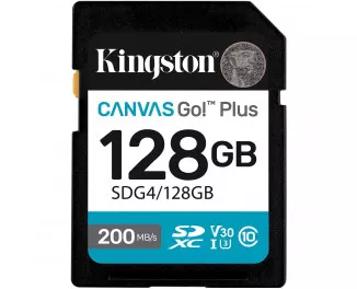 Карта памяти SD 128Gb Kingston Canvas Go! Plus class 10 A2 V30 UHS-1 U3 (SDG4/128GB)
