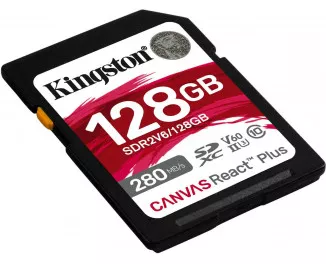 Карта памяти SD 128Gb Kingston Canvas React Plus C10 UHS-II U3 (SDR2V6/128GB)