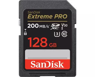 Карта памяти SD 128Gb SanDisk Extreme PRO class 10 UHS-I U3 V30 (SDSDXXD-128G-GN4IN)