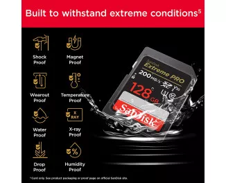 Карта памяти SD 128Gb SanDisk Extreme Pro class 10 UHS-I U3 V30 (SDSDXXD-128G-GN4IN)
