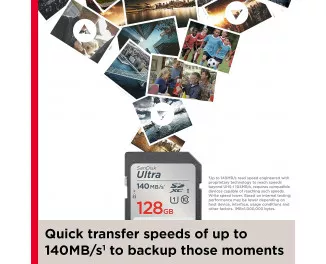 Карта памяти SD 128Gb SanDisk Ultra UHS-I U1 (SDSDUNB-128G-GN6IN)