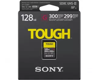 Карта памяти SD 128Gb Sony Tough class10 UHS-II U3 V90 (SF-G128)