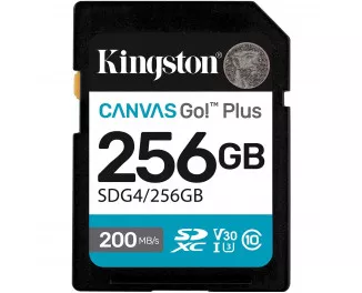 Карта памяти SD 256Gb Kingston Canvas Go! Plus class 10 A2 V30 UHS-1 U3 (SDG4/256GB)