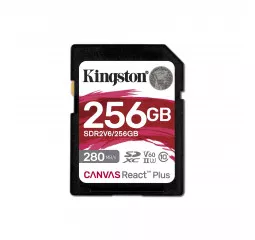 Карта памяти SD 256Gb Kingston Canvas React Plus C10 UHS-II U3 (SDR2V6/256GB)