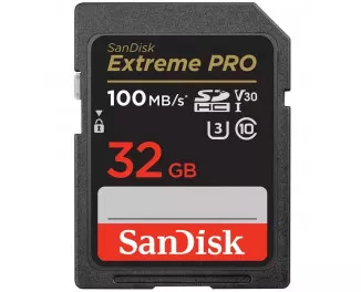 Карта памяти SD 32Gb SanDisk Extreme PRO UHS-I U3 V30 (SDSDXXO-032G-GN4IN)