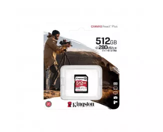 Карта памяти SD 512Gb Kingston Canvas React Plus C10 UHS-II U3 (SDR2V6/512GB)