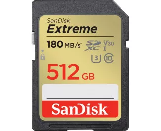 Карта памяти SD 512Gb SanDisk Extreme class 10 UHS-I U3 V30 (SDSDXVV-512G-GNCIN)