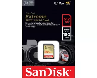 Карта пам'яті SD 512Gb SanDisk Extreme class 10 UHS-I U3 V30 (SDSDXVV-512G-GNCIN)