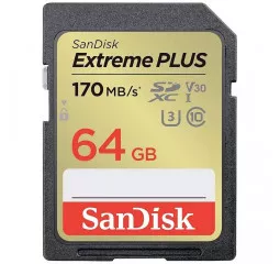 Карта памяти SD 64Gb SanDisk Extreme Plus (SDSDXW2-064G-GNCIN)