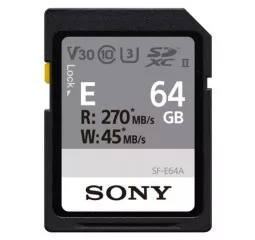 Карта памяти SD 64Gb Sony Entry C10 UHS-II U3 V30 (SFE64A.ET4)