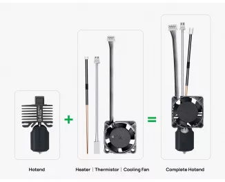 Хотэнд (hotend) Bambu Lab Bambu Complete Hotend 0.6mm Hardened Steel для X1 (FAH005)