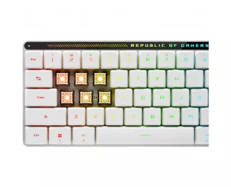 Клавіатура бездротова ASUS ROG Falchion RX Low Profile Red Wireless/Bluetooth/USB UA White (90MP03EC-BKMA10)