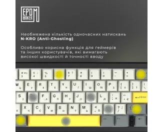 Клавіатура бездротова Epomaker EK68 65 Flamingo Switch Hot-Swap RGB Wireless/Bluetooth/USB UA Black (EK68-B-F)