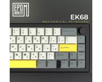 Клавіатура бездротова Epomaker EK68 65 Flamingo Switch Hot-Swap RGB Wireless/Bluetooth/USB UA Black (EK68-B-F)