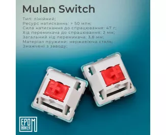 Клавіатура бездротова Epomaker EP64 60 Mulan Switch Hot-Swap RGB Wireless/Bluetooth/USB UA White (EP64-W-M)