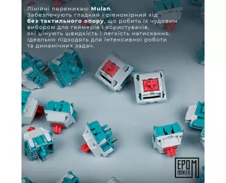 Клавіатура бездротова Epomaker EP64 60 Mulan Switch Hot-Swap RGB Wireless/Bluetooth/USB UA White (EP64-W-M)