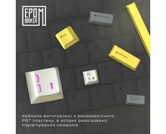 Клавіатура бездротова Epomaker EP64 60 Mulan Switch Hot-Swap RGB Wireless/Bluetooth/USB UA White (EP64-W-M)