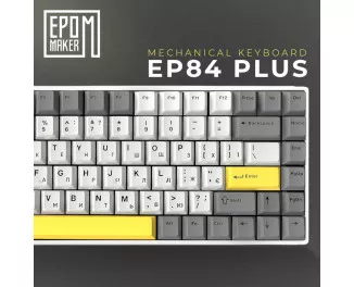 Клавиатура беспроводная Epomaker EP84 Plus 75 Wisteria Linear Switch Hot-Swap RGB Wireless/Bluetooth/USB UA White (EP84-W-WL)