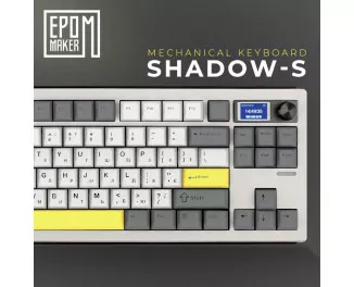 Клавиатура беспроводная Epomaker Shadow-S TKL Mulan Switch Hot-Swap LCD Screen RGB Wireless/Bluetooth/USB UA White (SHS-W-M)