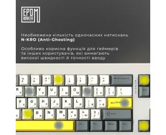 Клавиатура беспроводная Epomaker Shadow-X 70 Wisteria Linear Switch Hot-Swap LCD Screen RGB Wireless/Bluetooth/USB UA White (SHX-W-WL)