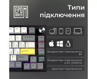 Клавіатура бездротова Epomaker TH80 SE 75 Budgerigar V2 Switch Hot-Swap RGB Wireless/Bluetooth/USB UA Black (TH80-SE-B-BV2)