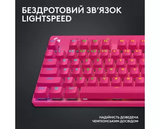 Клавиатура беспроводная Logitech G Pro X TKL Lightspeed Tactile Magenta (920-012159)
