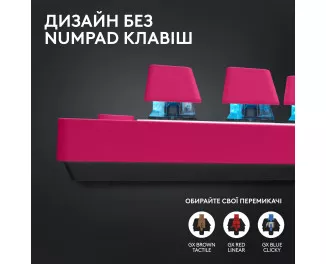 Клавиатура беспроводная Logitech G Pro X TKL Lightspeed Tactile Magenta (920-012159)