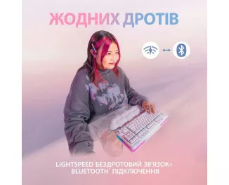 Клавіатура бездротова Logitech G715 Aurora Wireless Gaming GX Brown Lightspeed/Bluetooth UA Off-White (920-010465)