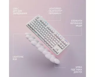 Клавіатура бездротова Logitech G715 Aurora Wireless Gaming GX Brown Lightspeed/Bluetooth UA Off-White (920-010465)