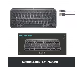 Клавиатура беспроводная Logitech MX Keys Mini Wireless Illuminated Graphite (920-010498)