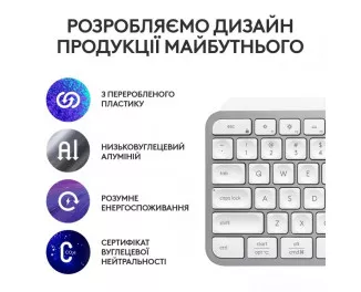 Клавиатура беспроводная Logitech MX Keys S Pale Grey (920-011588)