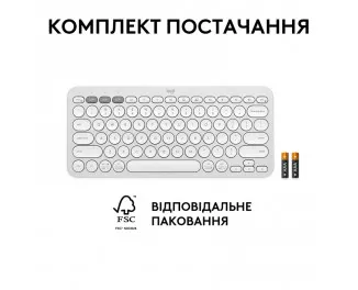 Клавіатура бездротова Logitech Pebble Keys 2 K380s Tonal White (920-011852)