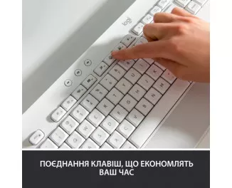 Клавиатура беспроводная Logitech Signature K650 For Business UA USB/Bluetooth Off-White (920-010977)