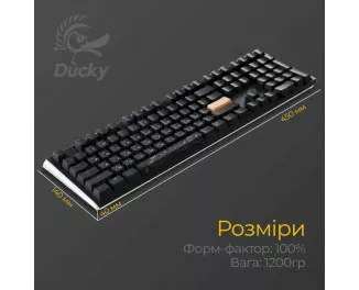 Клавіатура Ducky One 3 Cherry MX Blue RGB UA USB Black (DKON2108ST-CUAPXCLAWSC1)