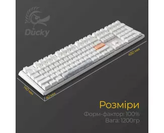 Клавиатура Ducky One 3 Cherry MX Blue RGB UA USB White (DKON2108ST-CUAPXPWWWSC1)