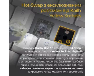 Клавиатура Ducky One 3 Cherry MX Brown RGB UA USB White (DKON2108ST-BUAPXPWWWSC1)