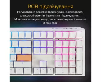 Клавиатура Ducky One 3 Cherry MX Brown RGB UA USB White (DKON2108ST-BUAPXPWWWSC1)