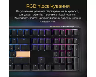Клавиатура Ducky One 3 Cherry MX Red RGB UA USB Black (DKON2108ST-RUAPXCLAWSC1)