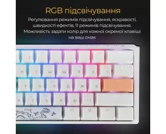 Клавіатура Ducky One 3 Mini Cherry MX Brown RGB UA USB White (DKON2161ST-BUAPXPWWWSC1)