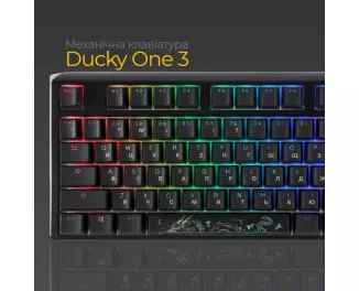 Клавіатура Ducky One 3 TKL Cherry MX Blue RGB UA USB Black (DKON2187ST-CUAPXCLAWSC1)