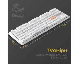 Клавиатура Ducky One 3 TKL Cherry MX Blue RGB UA USB White (DKON2187ST-CUAPXPWWWSC1)