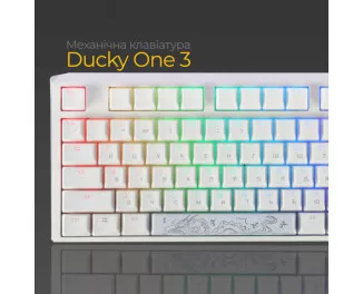 Клавиатура Ducky One 3 TKL Cherry MX Blue RGB UA USB White (DKON2187ST-CUAPXPWWWSC1)