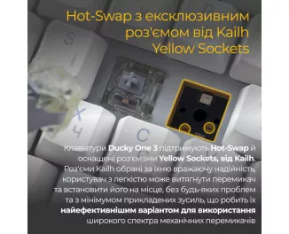 Клавиатура Ducky One 3 TKL Cherry MX Blue RGB UA USB White (DKON2187ST-CUAPXPWWWSC1)
