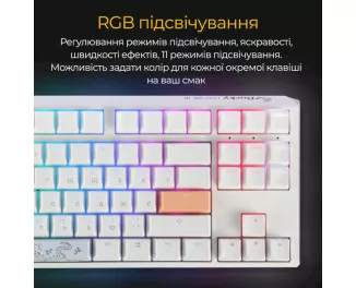 Клавиатура Ducky One 3 TKL Cherry MX Blue RGB UA USB White (DKON2187ST-CUAPXPWWWSC1)