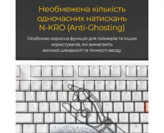 Клавиатура Ducky One 3 TKL Cherry MX Blue RGB UA USB White (DKON2187ST-CUAPXPWWWSC1)