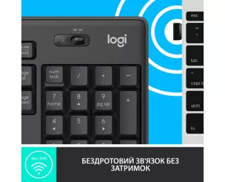 Клавиатура и мышь беспроводная Logitech MK295 Silent Combo Black USB (920-009800)