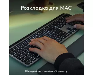Клавіатура та миша бездротова Logitech MX Keys S Combo for Mac Space Gray (920-012845)
