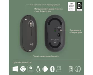 Клавиатура и мышь беспроводная Logitech Pebble 2 Combo Graphite Wireless (920-012239)