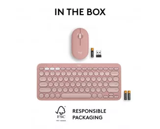 Клавиатура и мышь беспроводная Logitech Pebble 2 Combo Rose Wireless (920-012241)