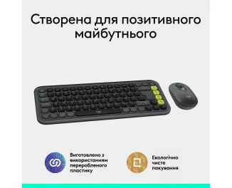 Клавіатура та миша бездротова Logitech Pop Icon Combo Graphite (920-013156)